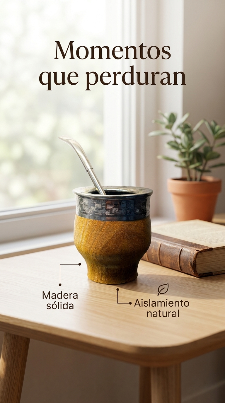 Pieza publicitaria profesional con beneficios del mate